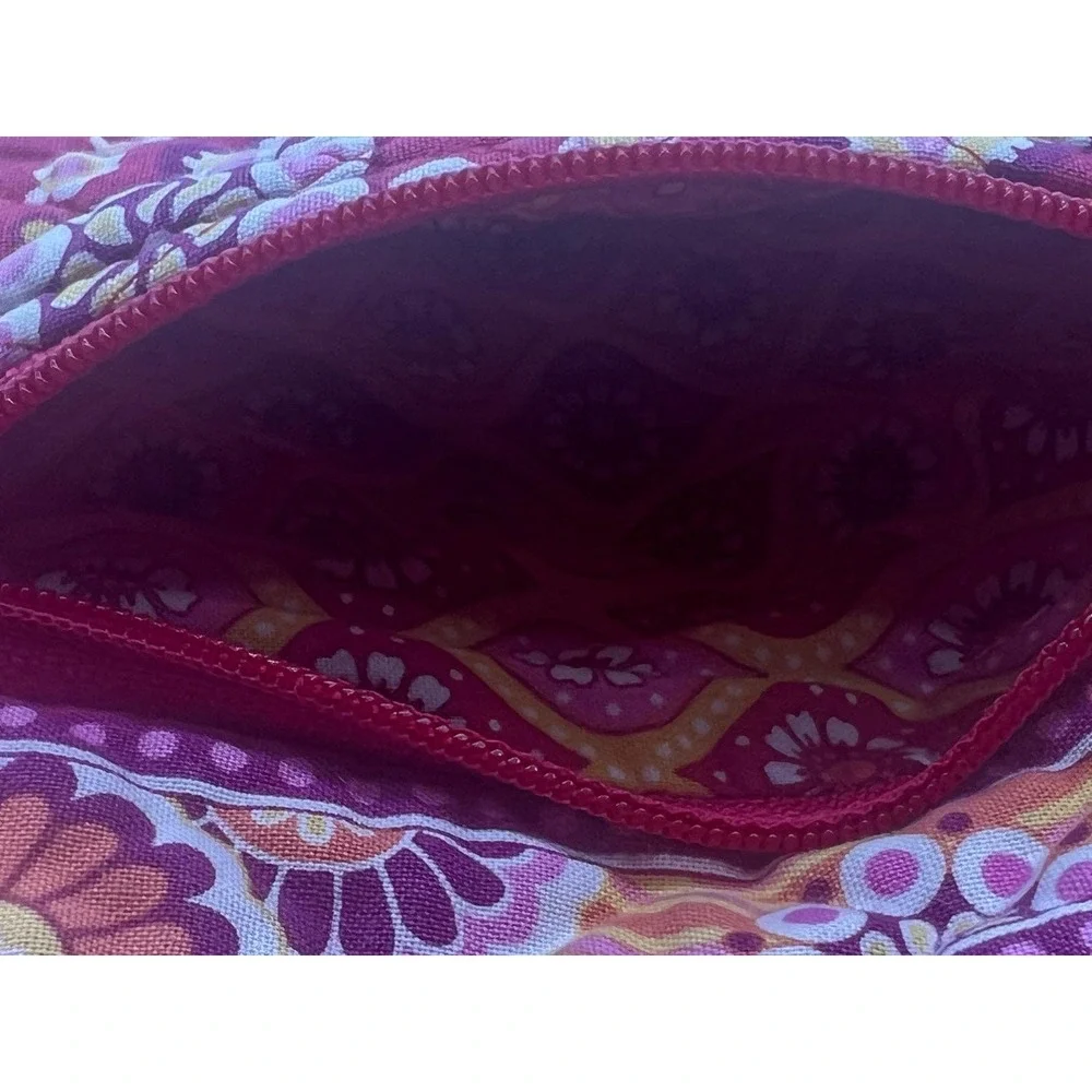 Vera Bradley Quilted Drawstring Messenger in Magenta, Pink & Yellow